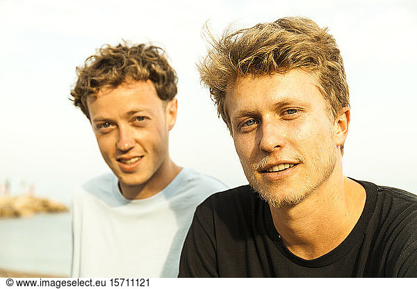 Portrait of strawberry blonde young men