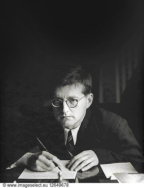 Portrait of the composer Dmitri Shostakovich (1906-1975).