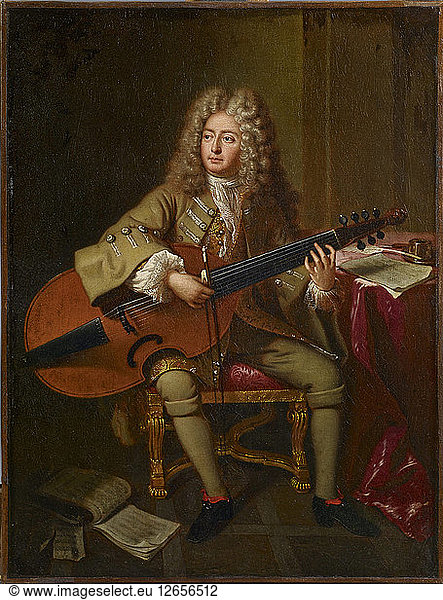 Portrait of the composer Marin Marais (1656-1728)  1704.