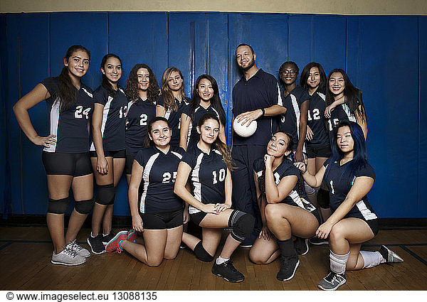 Portrait of volleyball sports team