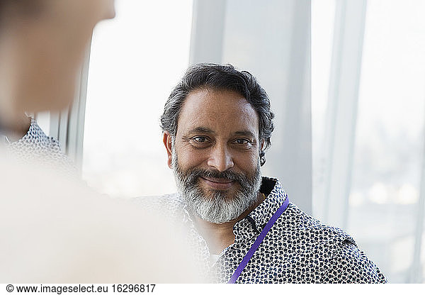 Portrait smiling businessman