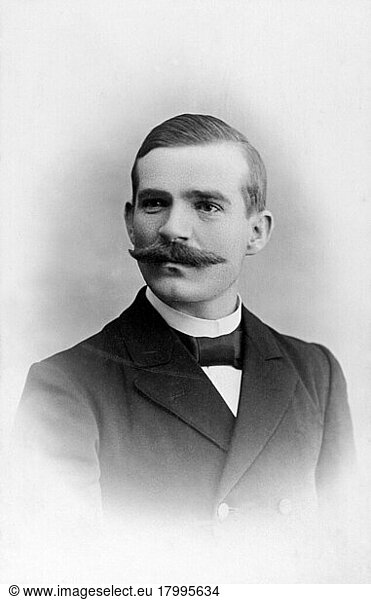 Portrait  young man with moustache  historical photo  ca. 1900  Germany  Europe