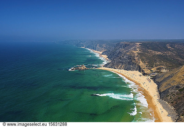 Portugal  Algarve  Luftaufnahme der StrÃ?nde von Castelejo und Cordoama im Sommer