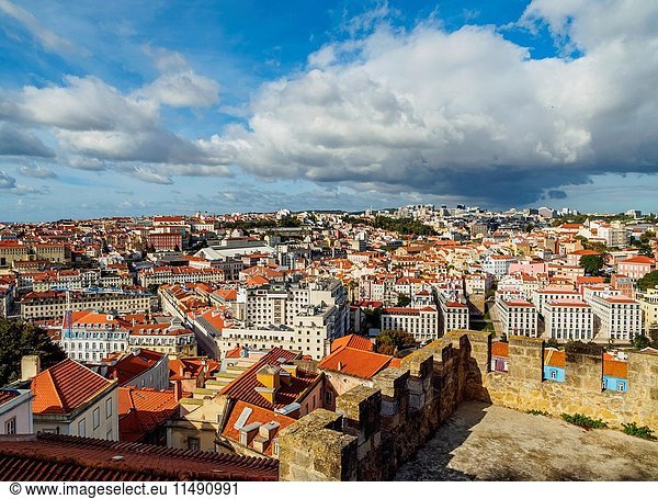 Portugal  Lisbon  Cityscape viewed from the Sao Jorge Castle.