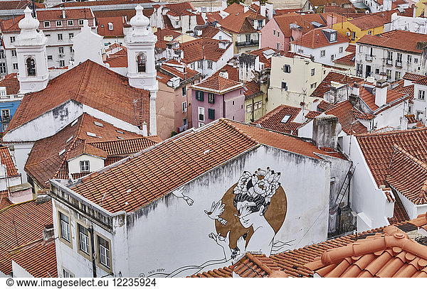 Portugal  Lissabon  Alfama  Miradouro de Santa Luzia  Stadtbild