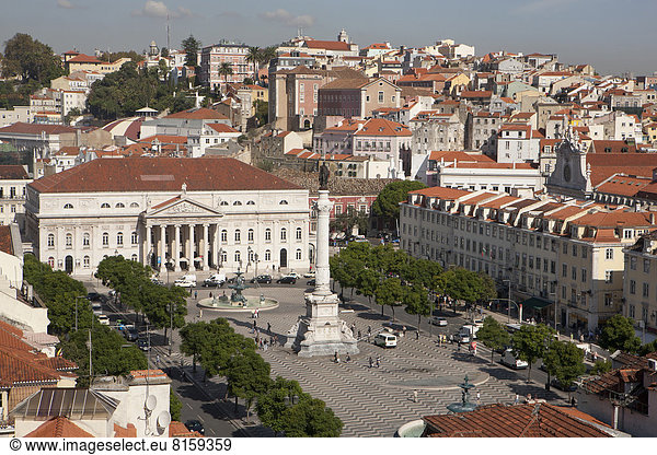 Portugal  Lissabon  Blick auf den Rossio-Platz
