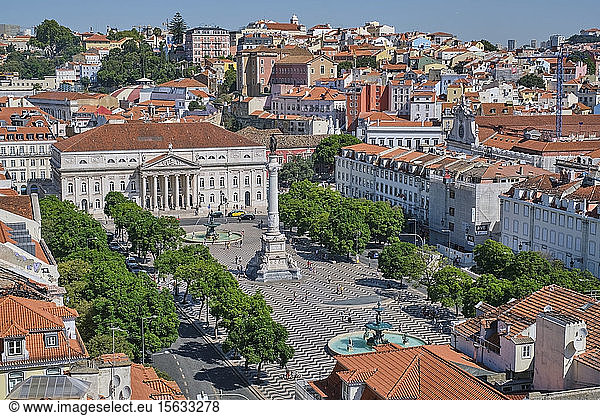 Portugal  Lissabon  Stadtbild mit Baixa und Rossio
