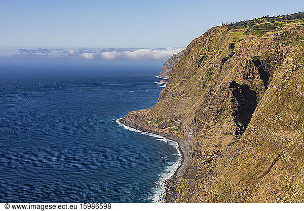 Portugal  Madeira Island  Ponta do Pargo  Cliff and sea