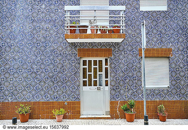 Portugal  Porto  Afurada  Front view of unique ornate house facadeÂ 