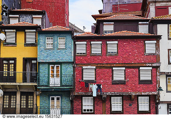 Portugal  Porto  Colorful houses inÂ RibeiraÂ Square