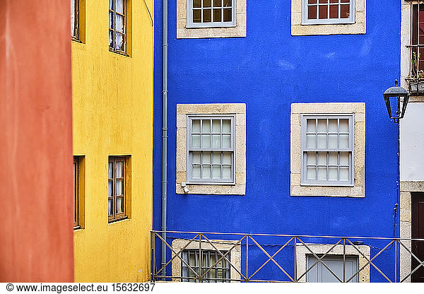Portugal  Porto  Ribeira  Colorful townhouse facades and walls