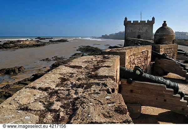 portuguese fortress in the oldtown of Essaouira  Unesco World Heritage Site  Morocco  North Africa