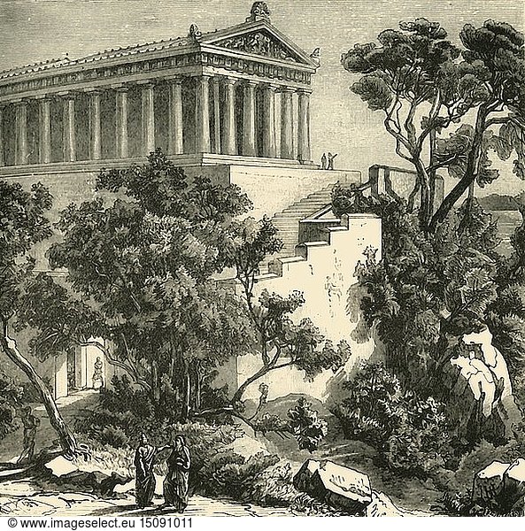 Poseidon-Tempel in Kalauna   1890. Schöpfer: Unbekannt.