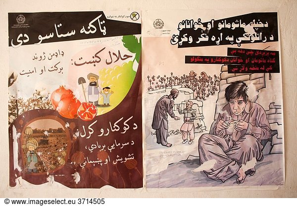 poster against drug usage in Afghanistan
