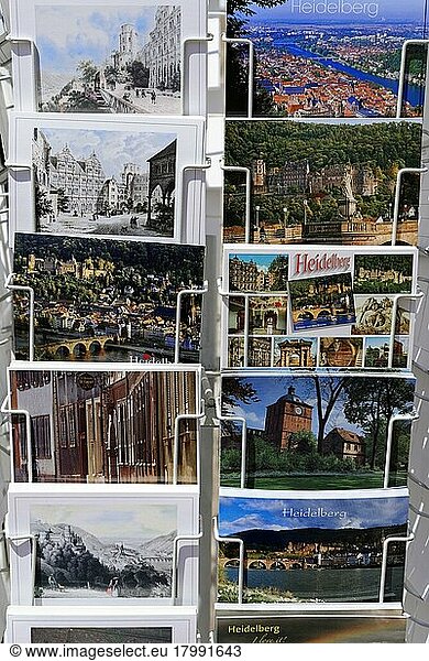 Postkarten  Andenken  Souvenirs  Heidelberg  Baden-Württemberg  Deutschland  Europa