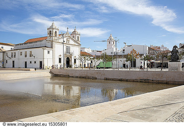 Praca da RepÃºblica and Church of Santa Maria  Lagos  Algarve  Portugal