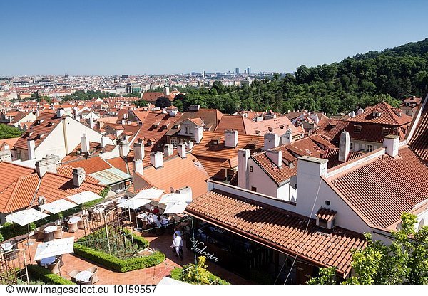 Prag Hauptstadt Tschechische Republik Tschechien Ansicht Luftbild Fernsehantenne