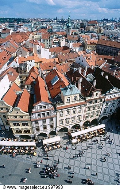 Prag Hauptstadt Tschechische Republik Tschechien Luftbild