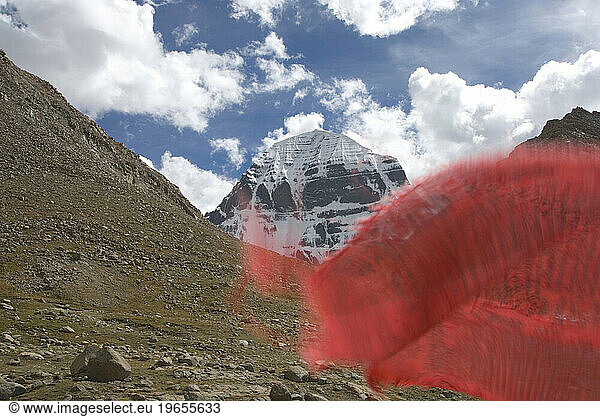 Prayer Flag and Mount Kailash