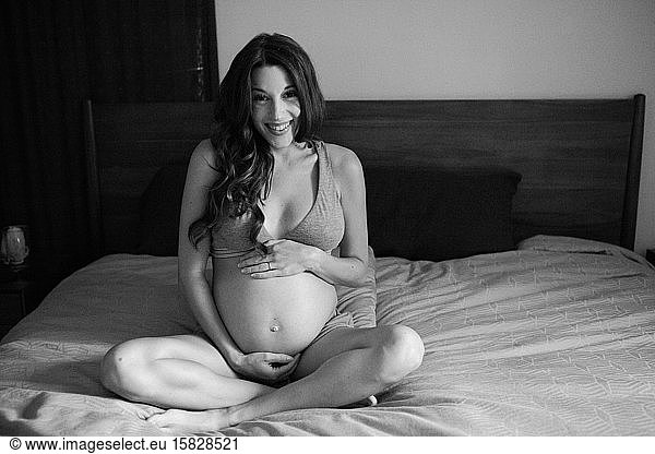 Pregnant Woman in bed