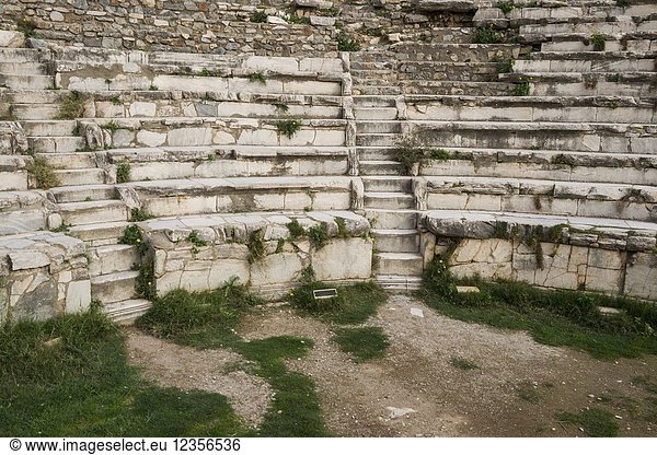 Premier seats in the lower section of the Ephesus Odeon (Bouleuterion). Ephesus archaeological site  UNESCO World Heritage Site  Selçuk  Izmir Province  Ionia Region  Turkey  Eurasia.