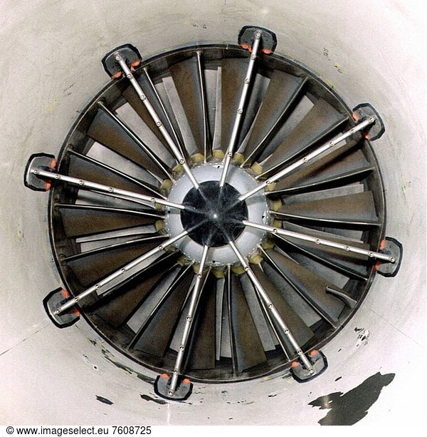 Pressure transducers are housed in tubes on the inlet rake of NASA´s F_18 High Alpha Research Vehicle HARV to test pressure distortion patterns at different angles of attack. Located at the engine face  these probes provide information on how to adjust the engine to accomodate the distortions. The highly modified F_18 airplane flew 383 flights at NASA´s Dryden Flight Research Center  over a nine year period and demonstrated concepts that greatly increase fighter maneuverability. Among concepts proven in the aircraft is the use of paddles to direct jet engine exhaust in cases of extreme altitudes where conventional control surfaces lose effectiveness. Another concept  developed by NASA Langley Research Center  is a deployable wing_like surface installed on the nose of the aircraft for increased right and left yaw control on nose_high flight angles.