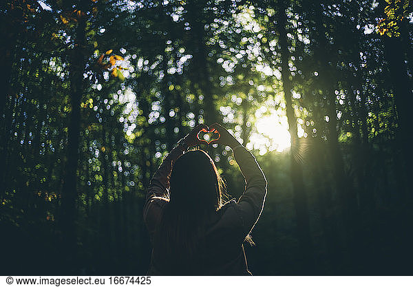 Pretty girl poses in the nature