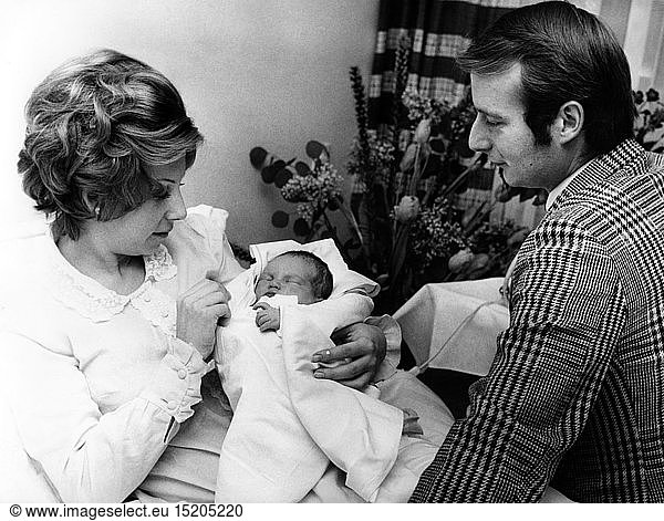 PreuÃŸen  Michael Prinz von  22.3.1940 - 3.4.2014  deut. GeschÃ¤ftsmann  mit Ehefrau Jutta und Tochter Nataly  St. Markus Krankenhaus  Frankfurt am Main  1970