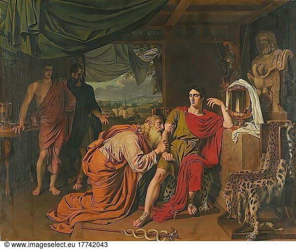 Priam  in der griechischen Mythologie der sechste und letzte König von Troja  und Achilles  Gemälde von Alexander Iwanow