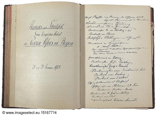 Prince Alfons of Bavaria (1862 - 1933) - a guest book from the Alfons ...