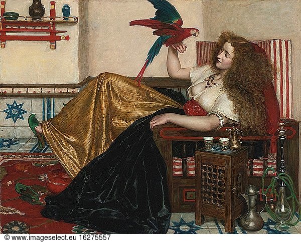 Prinsep Valentine Cameron - the Lady of the Tooti-Nameh or the Legend of the Parrot - British School - 19th Century.