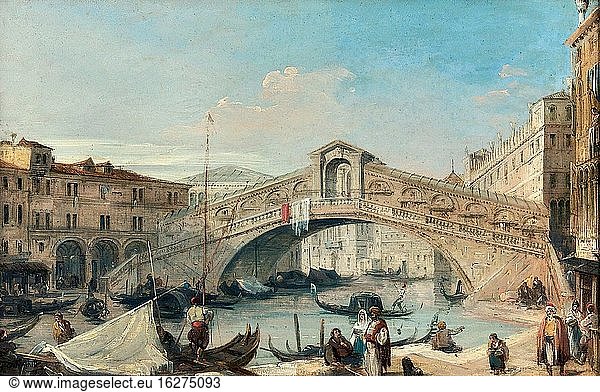 Pritchett Edward - die Rialtobrücke Venedig 3 - Britische Schule - 19. Jahrhundert.
