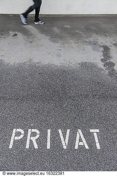 Private parking area