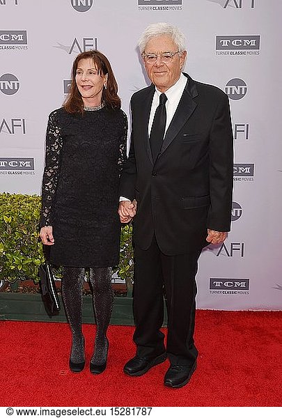 Producer Lauren Shuler Donner (L) and director Richard Donner arrive at the 44th AFI Life Achievement Awards Gala Tribute to John Williams at Dolby Theatre on June 9  2016 in Hollywood  California.
