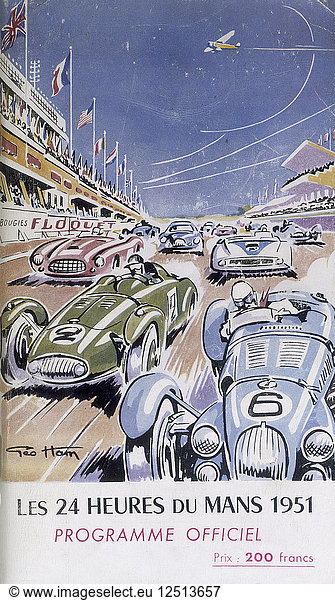 Programm für das 24-Stunden-Rennen von Le Mans  1951. Künstler: Unbekannt