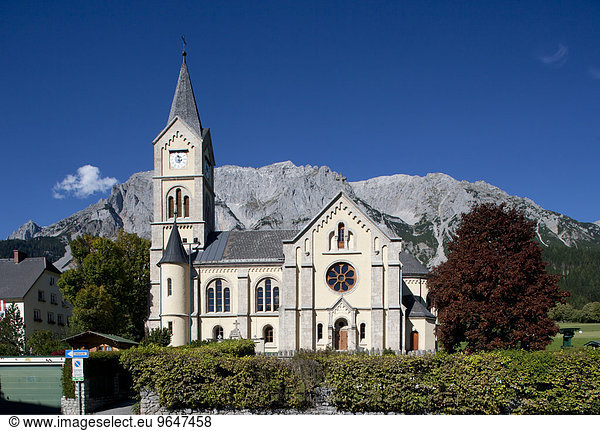 Protestant Church  Dachstein Massif  Ramsau am Dachstein  Styria  Austria  Europe
