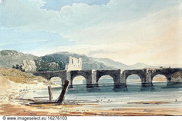 Prout Samuel - Rochester Bridge Northumberland - Britische Schule - 19. Jahrhundert.