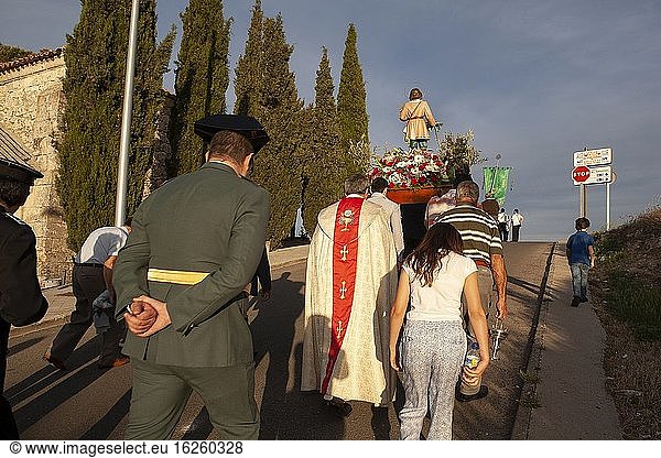 Prozession von San Isidro  CAMPO REAL  Provinz MADRID  SPANIEN  EUROPA.
