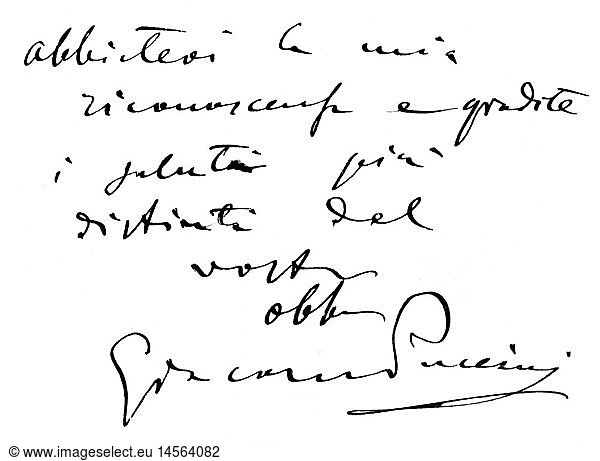 Puccini  Giacomo  22.12.1858 - 29.11.1924  ital. Komponist  Handschrift  Brief an Gustav Mahler  Dank fÃ¼r das Dirigieren der Oper 'Madame Butterfly' in Wien  1907