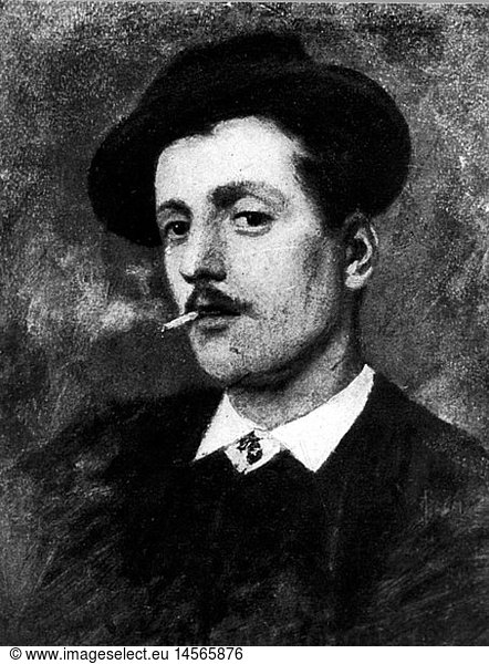 Puccini  Giacomo  22.12.1858 - 29.11.1924  ital. Komponist  Portrait  GemÃ¤lde von G. Lucchesi