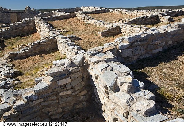 Pueblo ruins  Gran Quivera Unit  Salinas Pueblo Missions National Monument  New Mexico.
