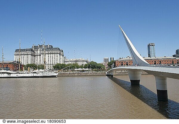 Puente de la Mujer  Bridge of Women  Puerto Madero  Buenos Aires  Argentina  South America