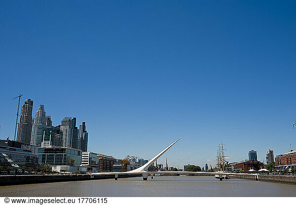 Puente De La Mujer By Architect Santiago Calatrava  Puerto Madero  Buenos Aires  Argentina