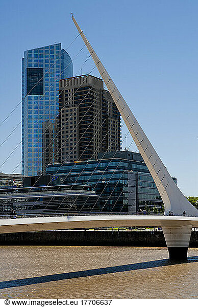 Puente De La Mujer By Architect Santiago Calatrava  Puerto Madero  Buenos Aires  Argentina