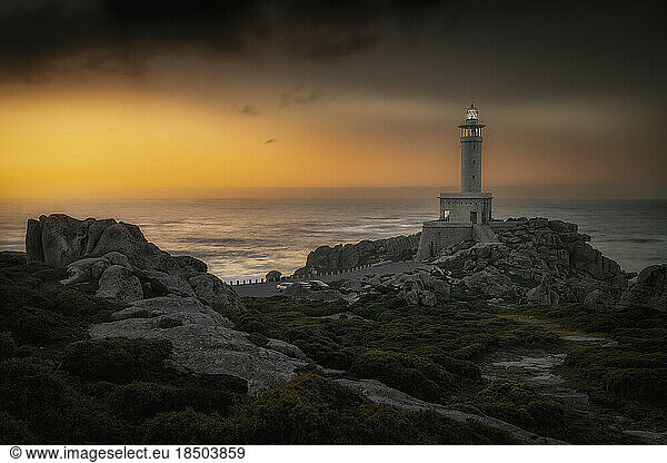Punta Nariga lighthouse in Galicia  Spain
