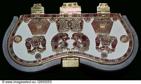 Purse lid from the ship-burial at Sutton Hoo Purse lid from the ship ...