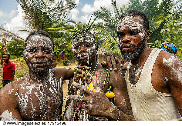 Pygmy warriors  Kisangani  Democratic Republic of the Congo  Africa