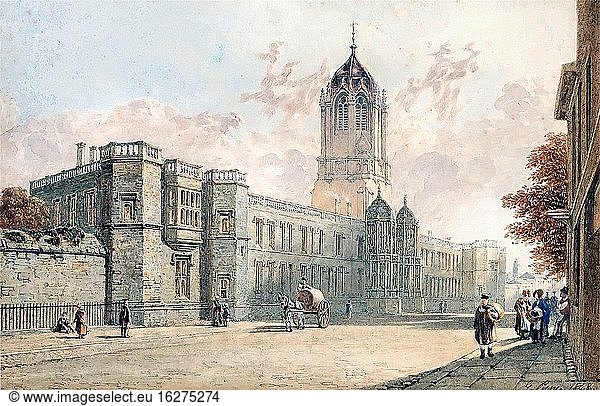 Pyne George - Christ Church College Oxford - Westfront 2 - Britische Schule - 19. Jahrhundert.