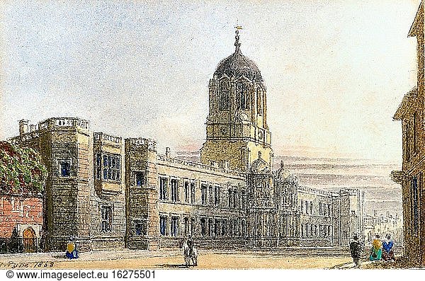 Pyne George - Christ Church College Oxford - Westfront 1 - Britische Schule - 19. Jahrhundert.