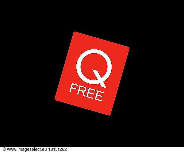 Q Free  gedrehtes Logo  Schwarzer Hintergrund B